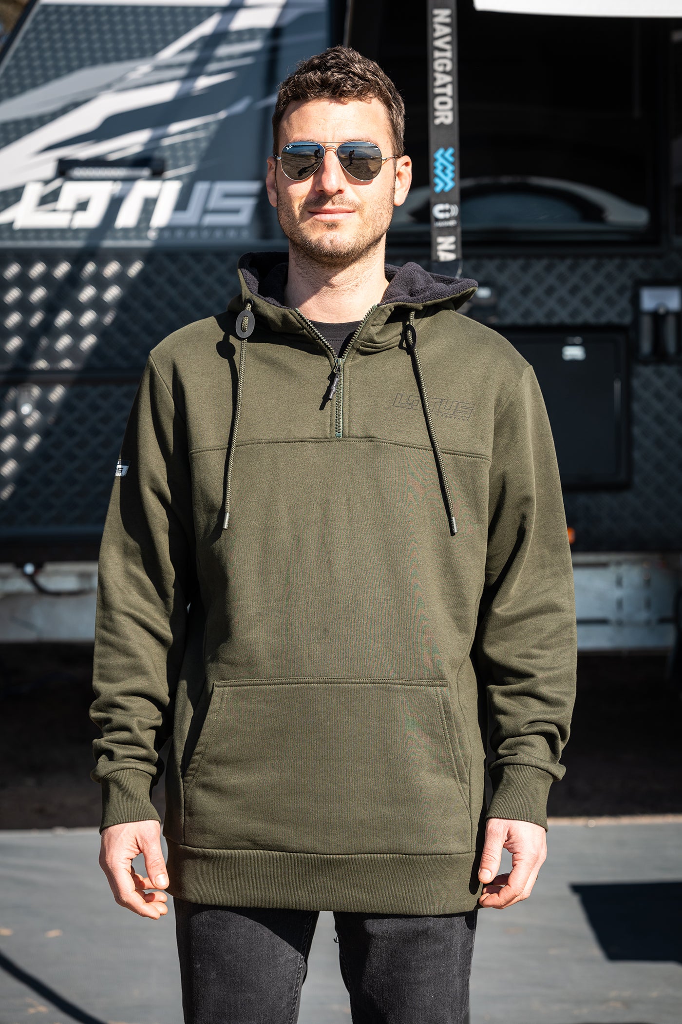 Lotus Caravans Adventure Hoodie - OLIVE - Mens