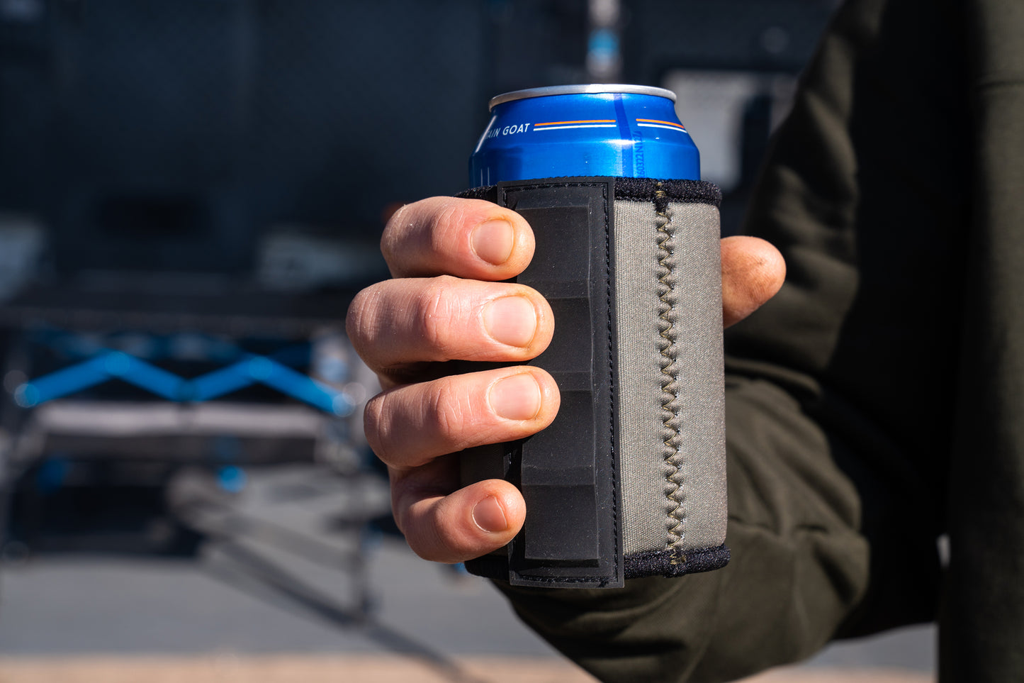 Lotus Caravans Grip Strip Stubby Cooler - Olive
